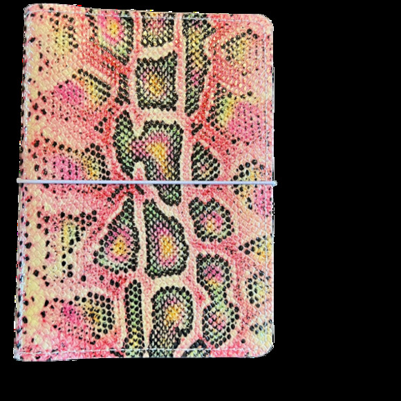 Pink Genuine Leather "Snake" Cover A6 - Picture 1 of 2